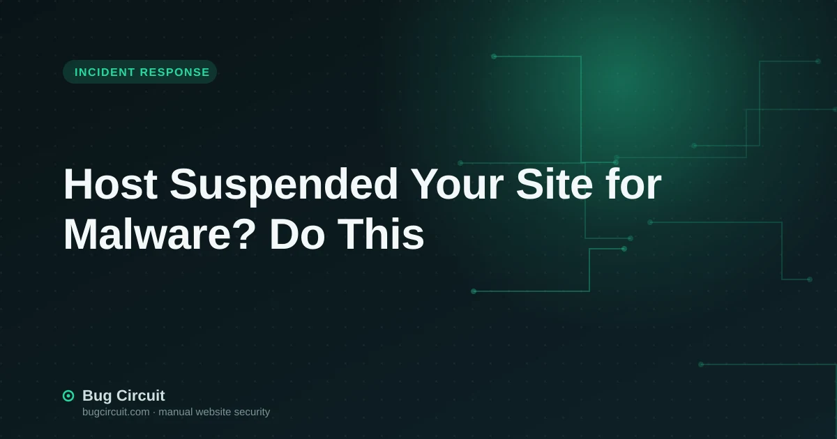 Host Suspended Your Site for Malware? Do This